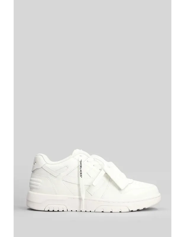 Off-white Out Of Office Sneakers With Perforated Upper Toe And Rubber Outsole