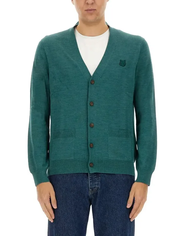 Regular Bold Fox Head Patch Cardigan
