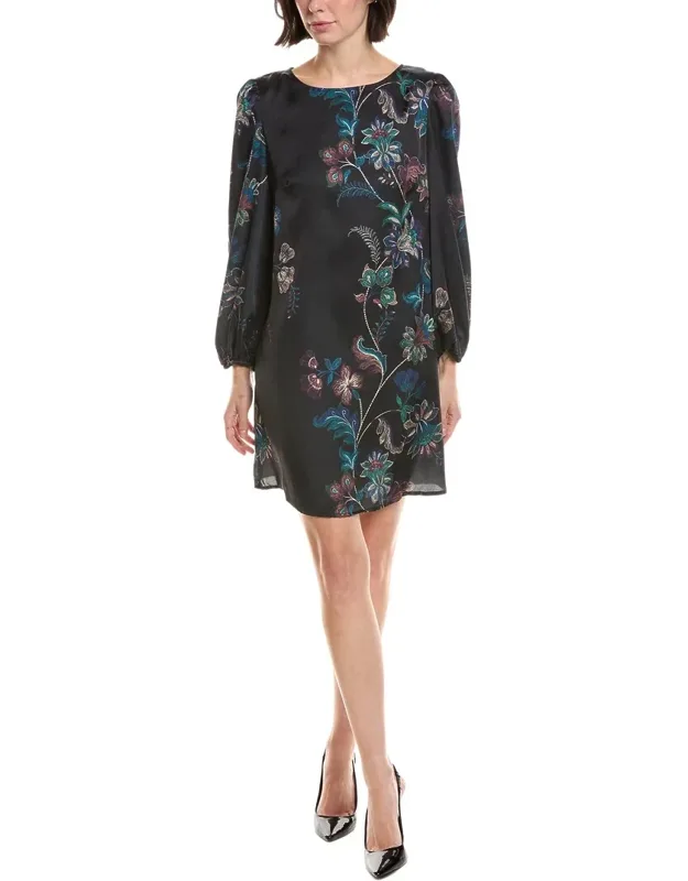 Puff Sleeve Straight Mini Dress