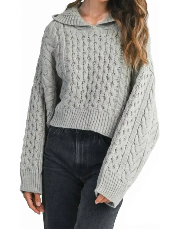 Cable Knit Hoodie Sweater