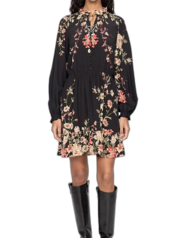 Jolie Print Long Sleeve Mini Dress