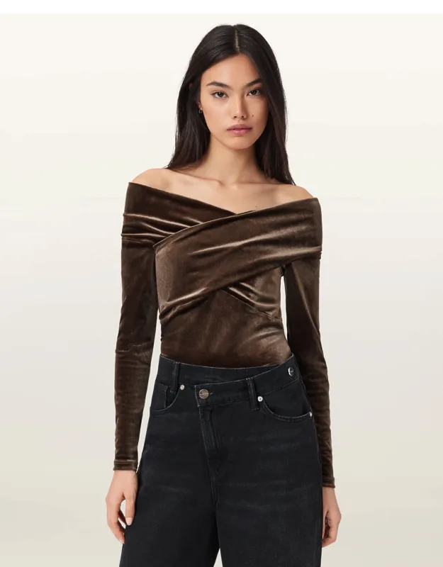 Delta Velvet Wrap Top