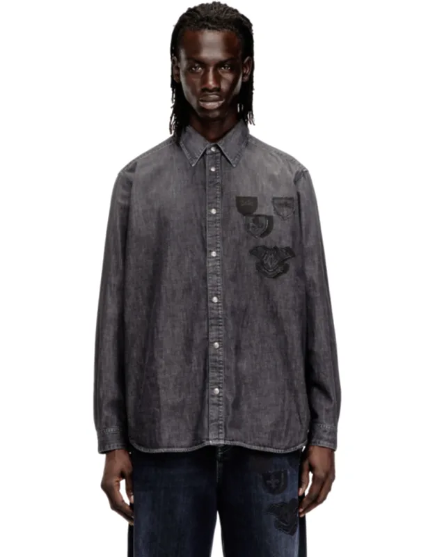 Denim Shirt With Back Embroidery