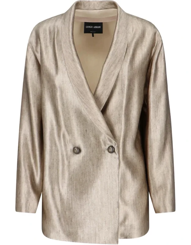 Double-breasted Silk Blazer