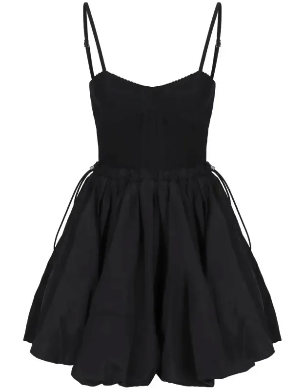 The Attico Mini Dress With Wide Flared Skirt And Lightweight Fabric