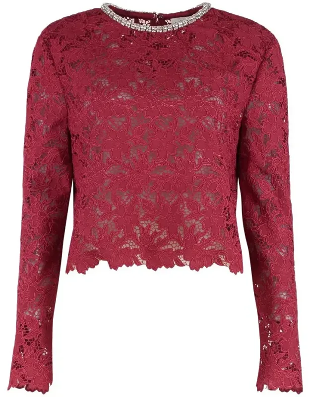 Lace Top With Crystals