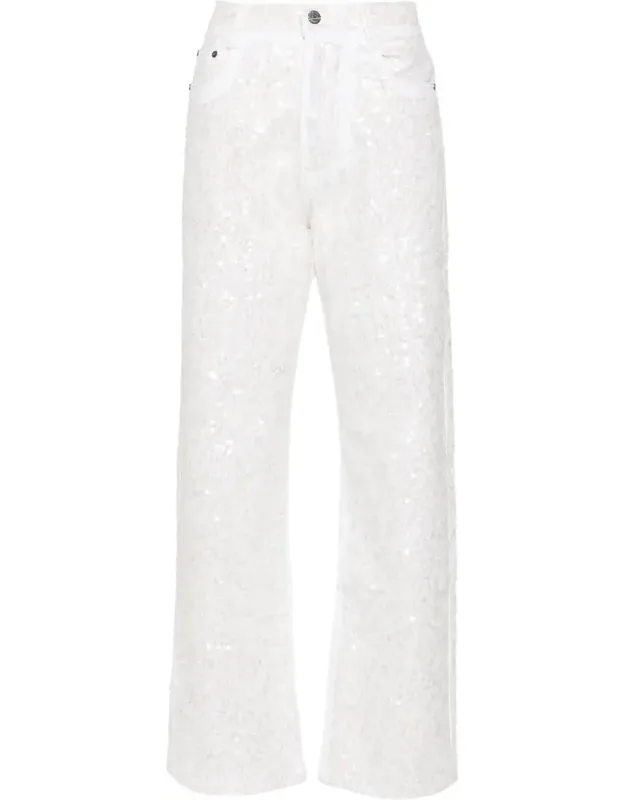Guff Sequin-embellished Straight Jeans