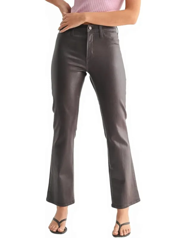Coated Slim Cropped Bootcut Jeans