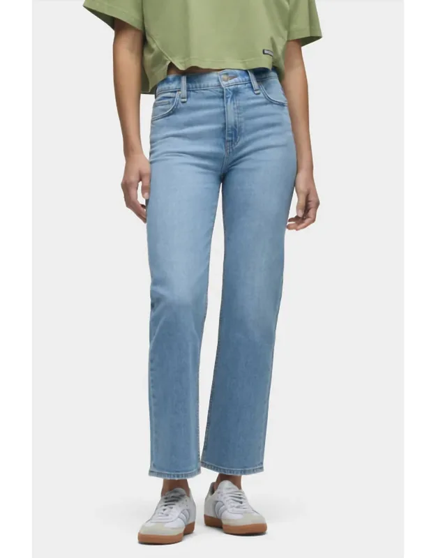 High Rise Straight Ankle Jeans