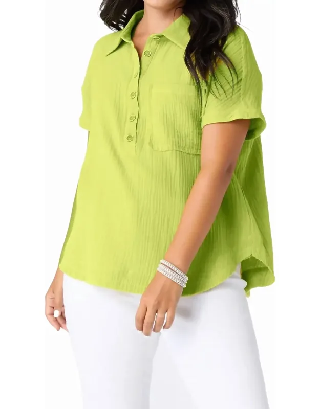 Button Down Gauze Top