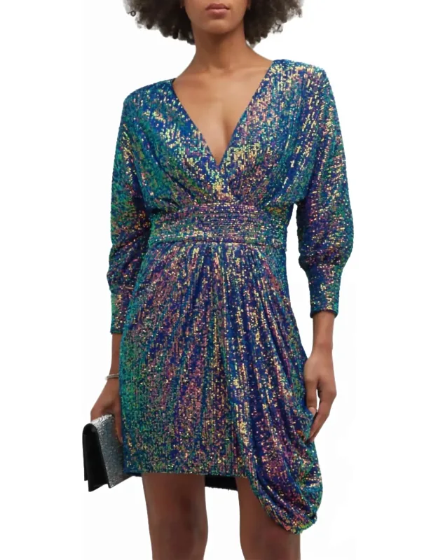 Sequin Drape Skirt Dress