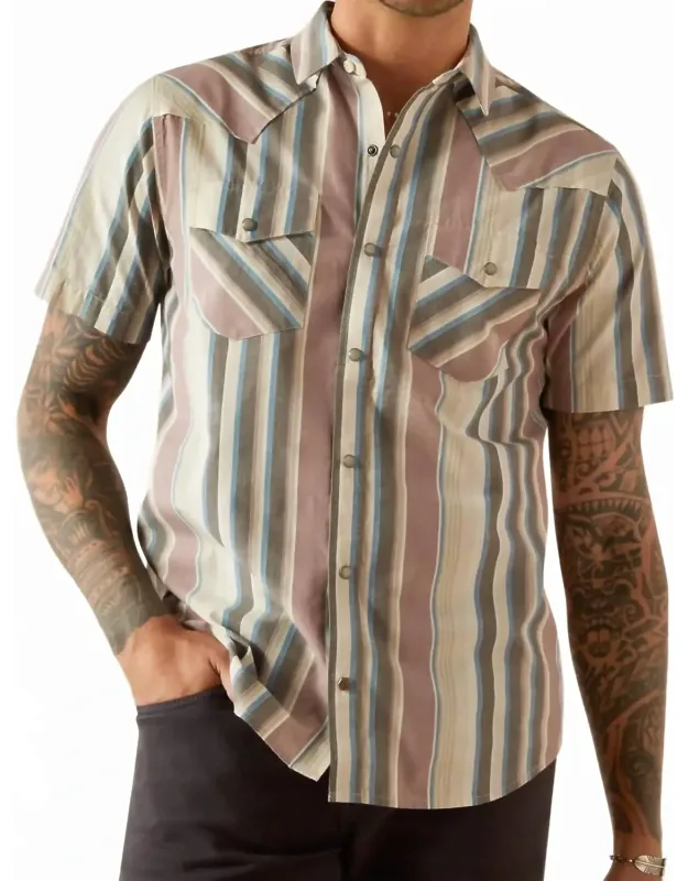 Retro Fit Stripe Button Down Shirt