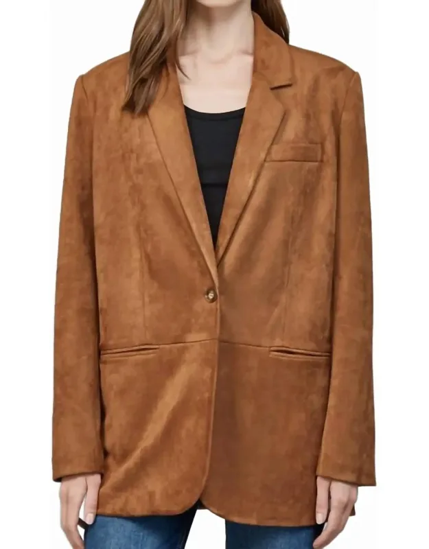 Faux Suede Relaxed Fit Blazer