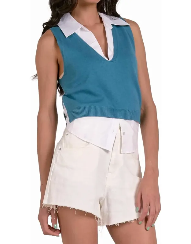 Layered V-neck Sweater Vest