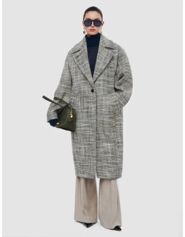 Crosshatch Virgin Wool Coat