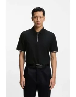 Cotton-piqué Polo Shirt With Zip Neck