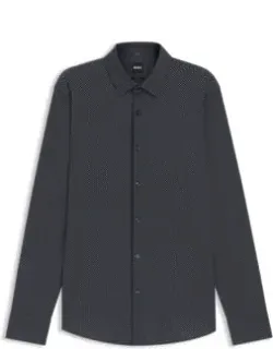 Boss Printed Slim-fit Shirt In Performance-stretch Jersey - Modern Print