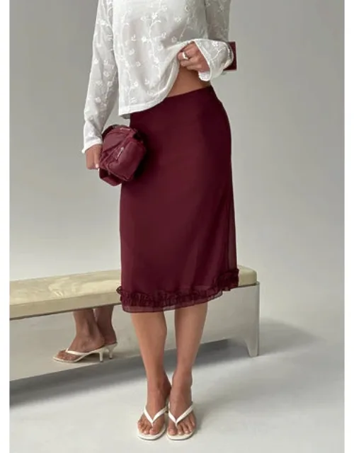 Rosette Frill Midi Skirt