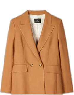 Textured Double-breasted Blazer