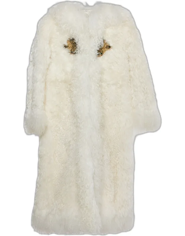 Lamb Fur Applique Detail Coat