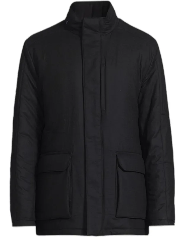 Technical Cashmere Field Jacket With Hood
