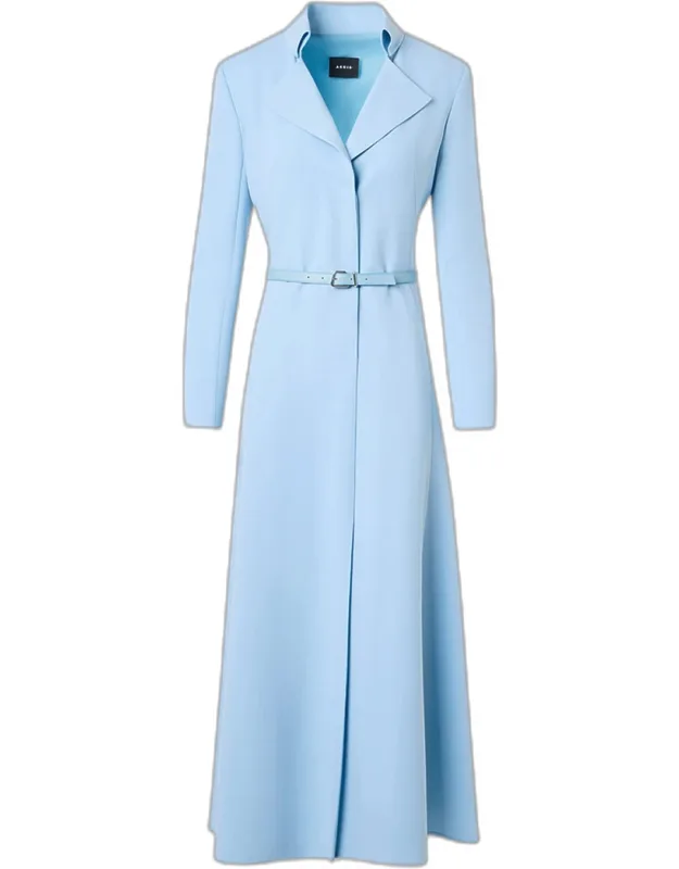Belted Wool Double-face Dress