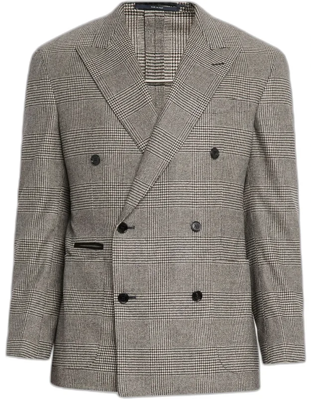 170s Wool Glen Check Double-breasted Sport Coat