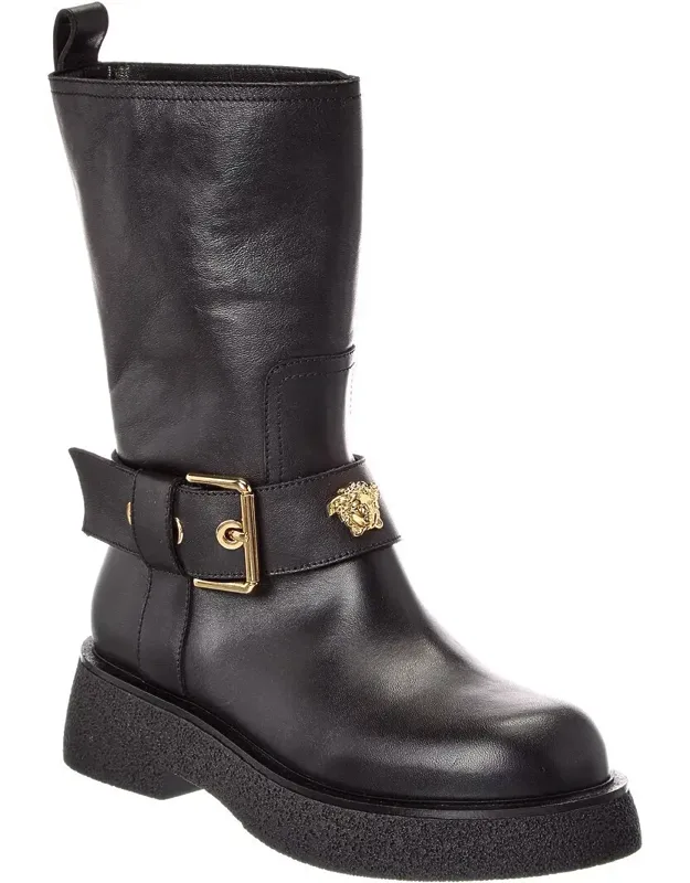 Leather Biker Boots