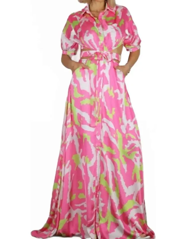 Back Open Waistband Maxi Dress