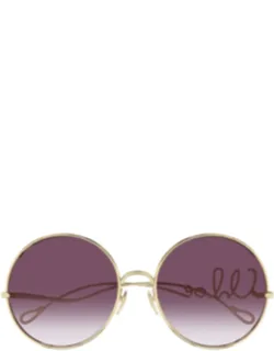 Chloé Sunglasses Gold Round