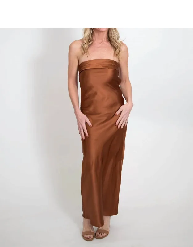 Strapless Open Back Maxi Dress