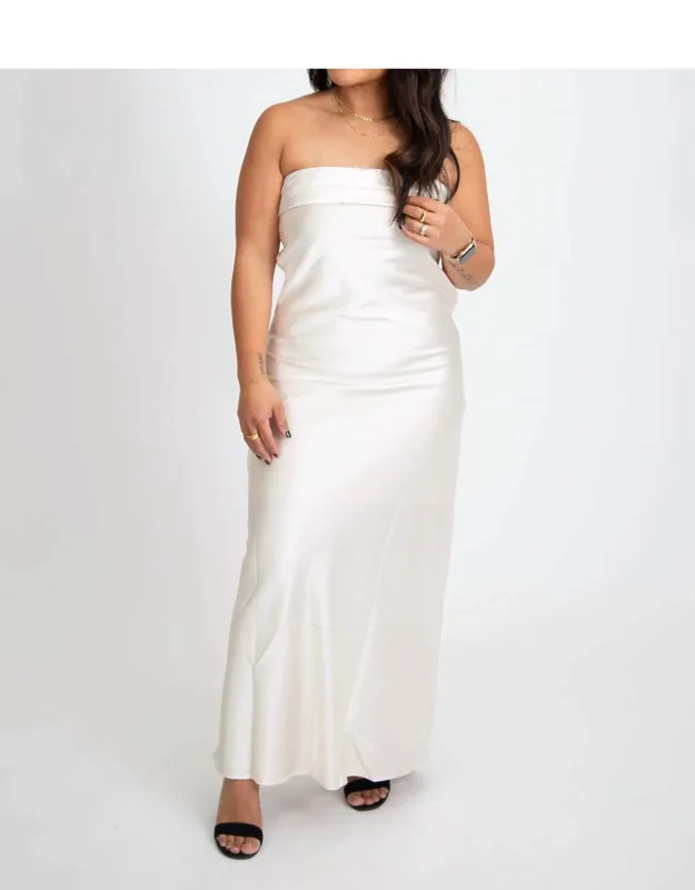 Strapless Open Back Maxi Dress