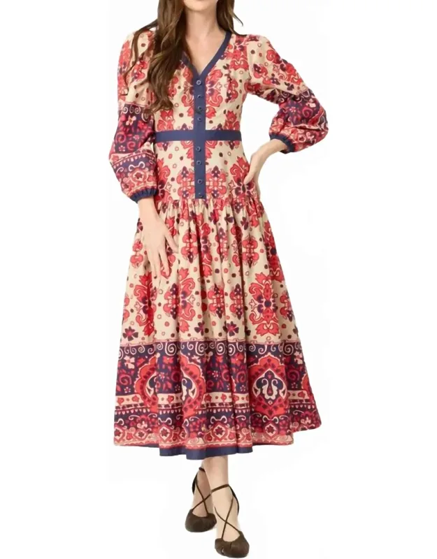 Maxi Dress In Scarf Print