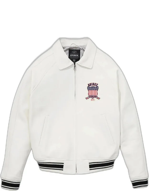 Icon Logo Leather Bomber Jacket