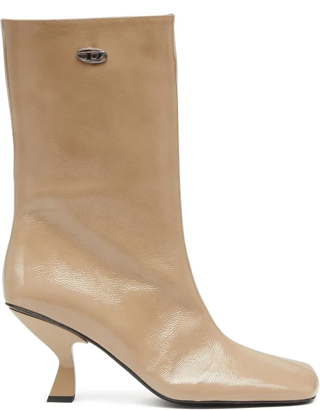 D-amber Square-toe Ankle Boots With Naplak Effect