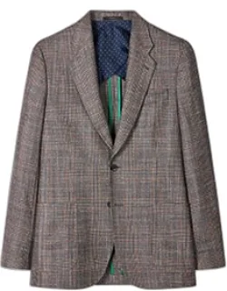 Tan Check 'silk Air' Buggy-lined Blazer