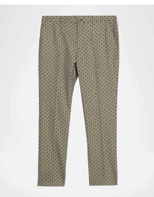 Medallion Jacquard Flat-front Trousers