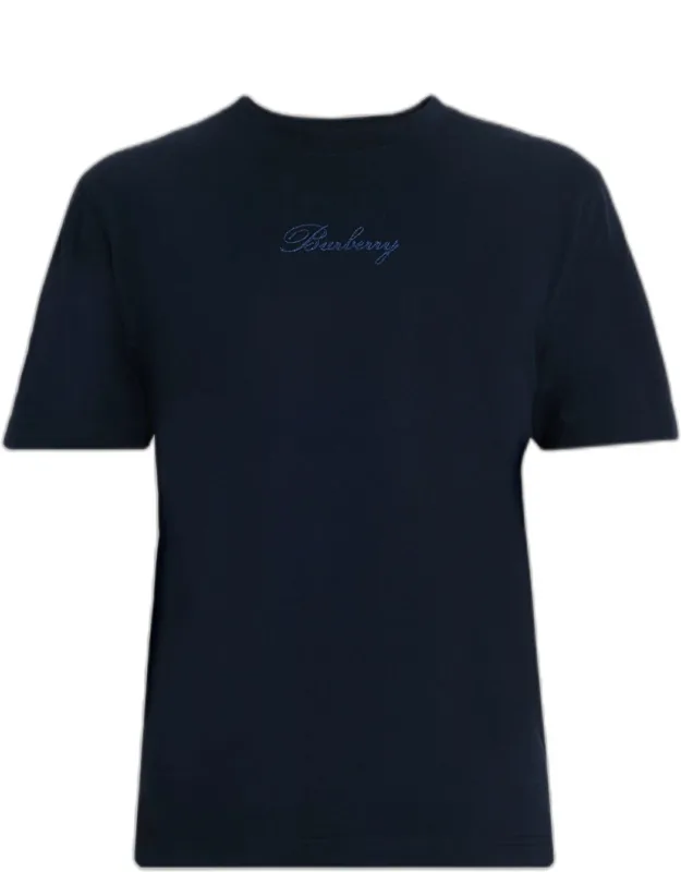 Check Cursive Logo Cotton T-shirt