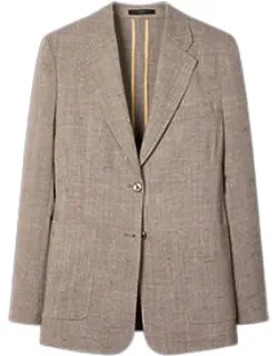 Unlined Grey Flecked Tweed Blazer