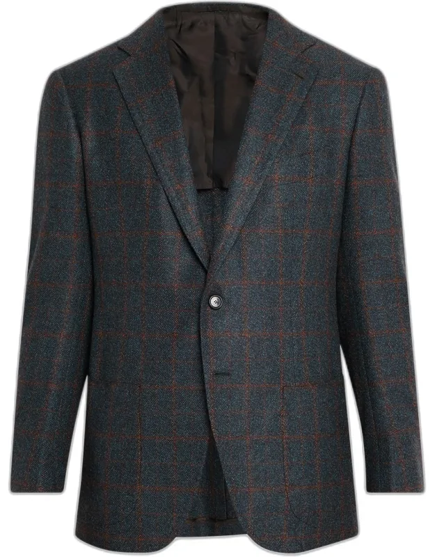 Plaid Cashmere Two-button Jacket