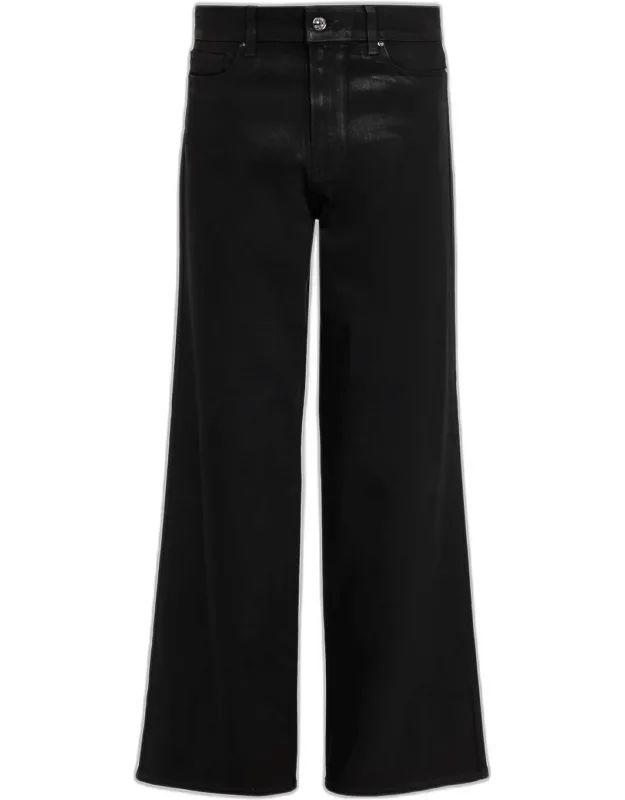 Wide-leg Coated Jeans