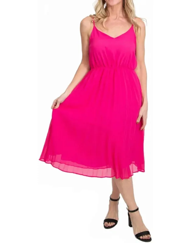 Chiffon Pleated Midi Dress