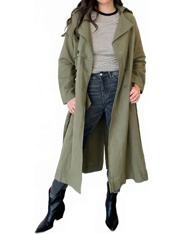 Longline Belted Trench Coat