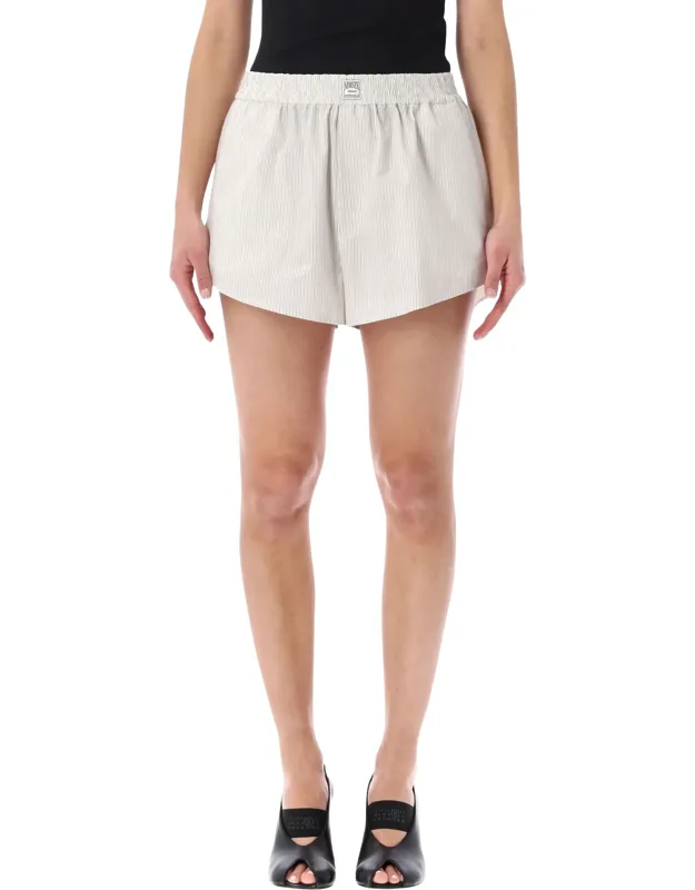 Striped Cotton Poplin Shorts