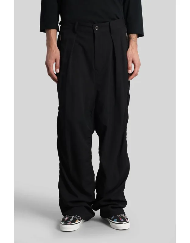 Pants With Elastic Waist And Side Zip Pockets