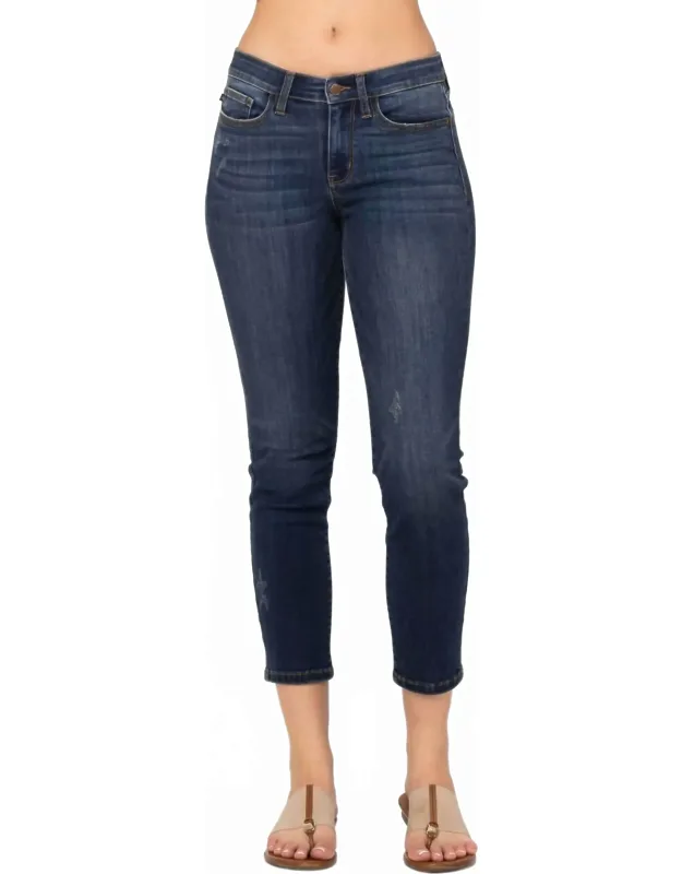 Mid Rise Cropped Relaxed Fit Jeans