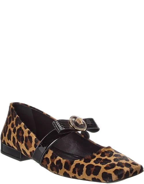 Ribbon Haircalf & Patent Ballerina Flats
