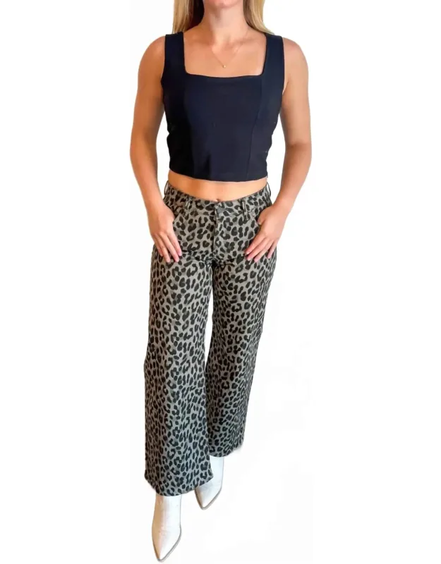 Leopard Denim Jeans