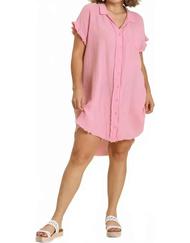 Short Sleeve Shirt Dress