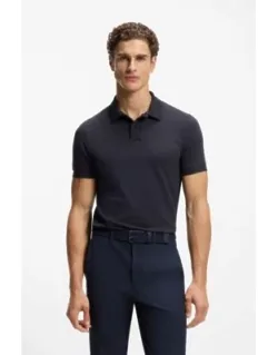 Centred-logo Slim-fit Polo Shirt In Cotton Piqué